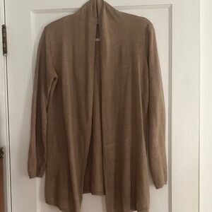 Rachel Zoe Women's Tan Linen  Open Front Sweater